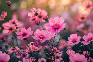 Pink cosmos garden