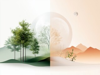 Transitioning Landscapes from Lush Green to Subtle Earth Tones