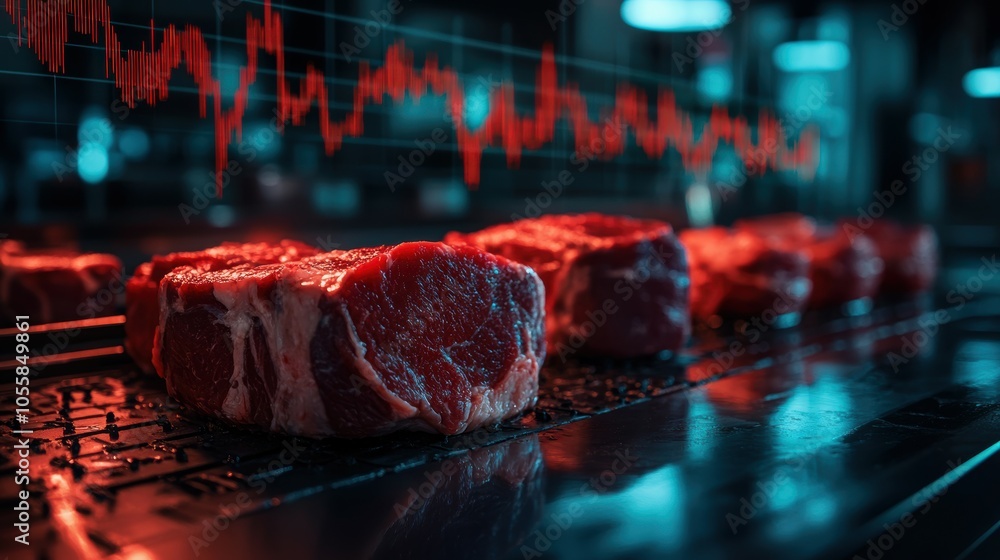 Aufkleber exploring the intersection of meat products and stock market trends a visual analysis of processing 
