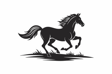 Galloping Horse Silhouette Vector
