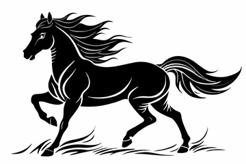 Galloping Horse Silhouette Vector