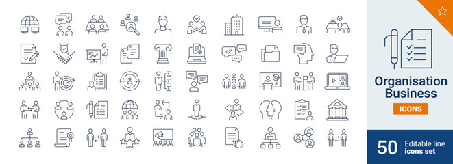 Organisation icons Pixel perfect. teamwork, world, man, ...	
