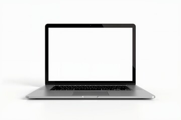 Modern minimalist laptop with blank screen for creative design and presentation mockups.