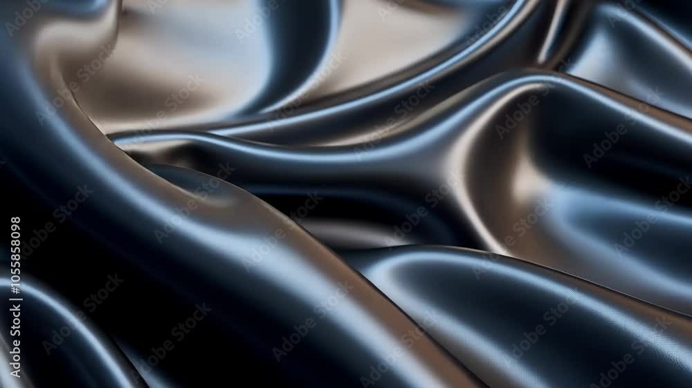 Poster this image showcases an elegant black satin fabric with luxurious waves creating a smooth texture pe
