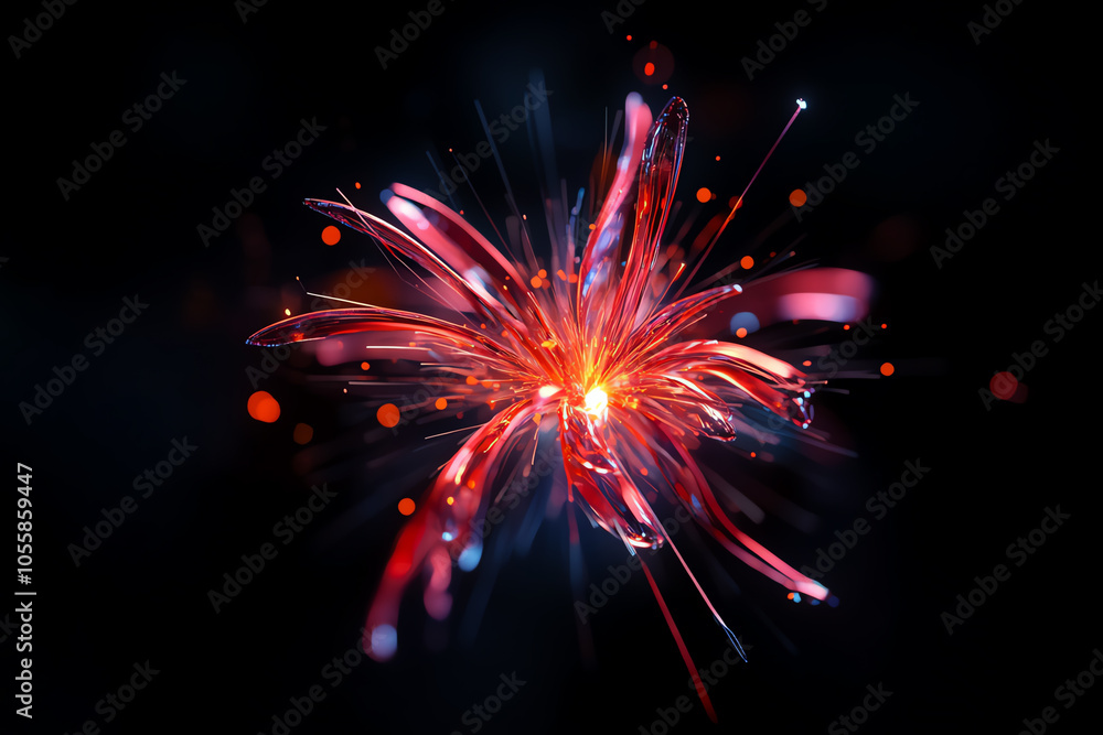 Poster vibrant firecracker bursts creating a stunning display of colorful explosions against a dark backgro