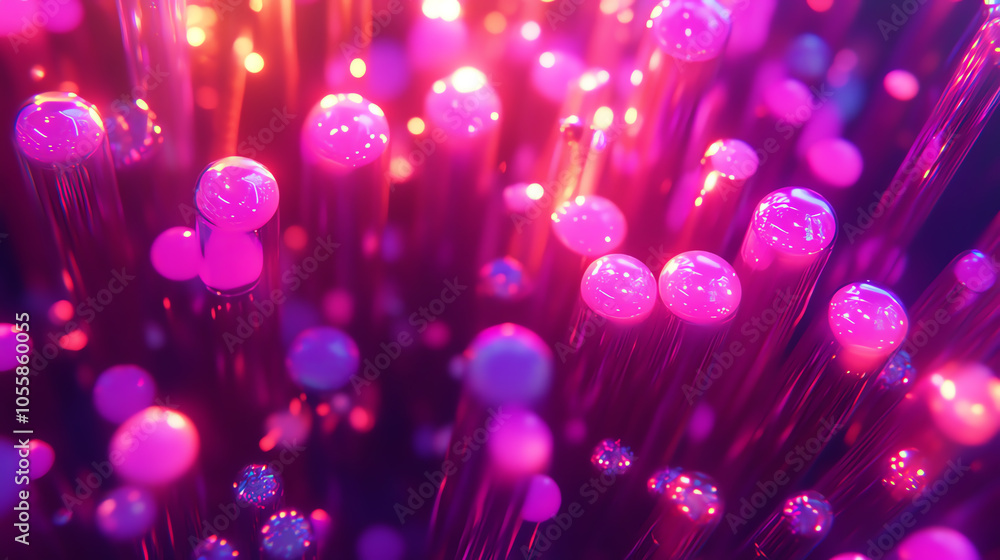 Poster illuminating firecracker patterns in pink and purple lights a vivid display of color and light dynam