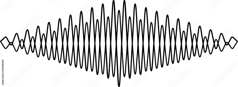 Poster simple illustration of a symmetrical wavy line forming a pattern, ideal for concepts such as repetit