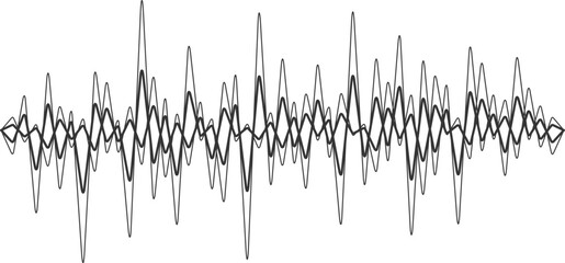 Obraz premium Abstract sound wave design in black and white, perfect for tech or music projects.