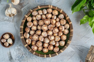 Top view of Lansium parasiticum langsat as food background