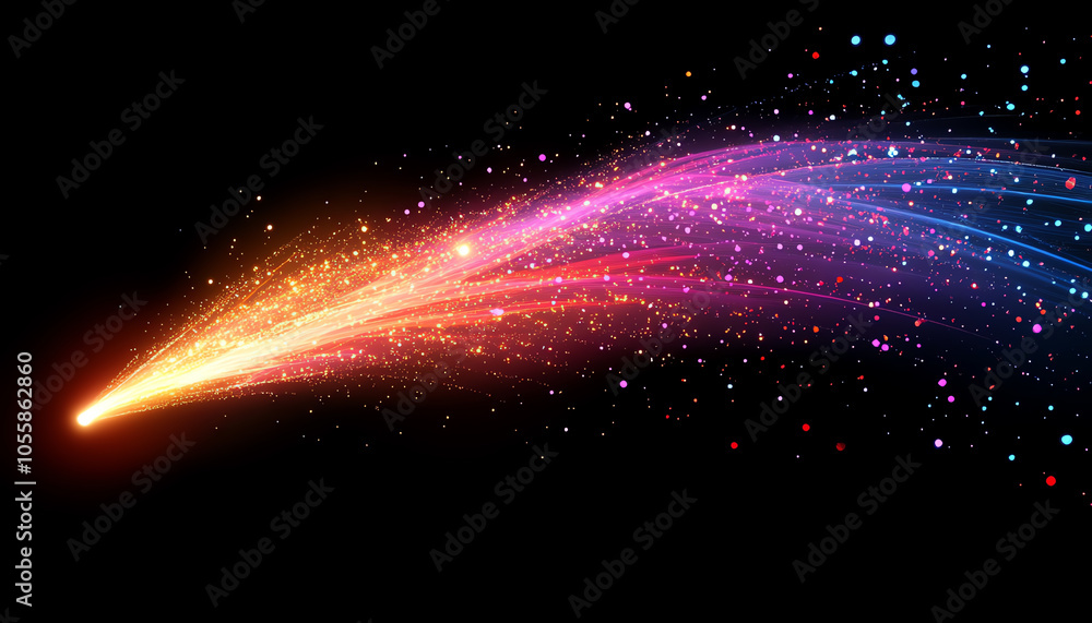 Aufkleber vibrant firecracker trails illuminating the night sky with colorful sparks creating a mesmerizing di