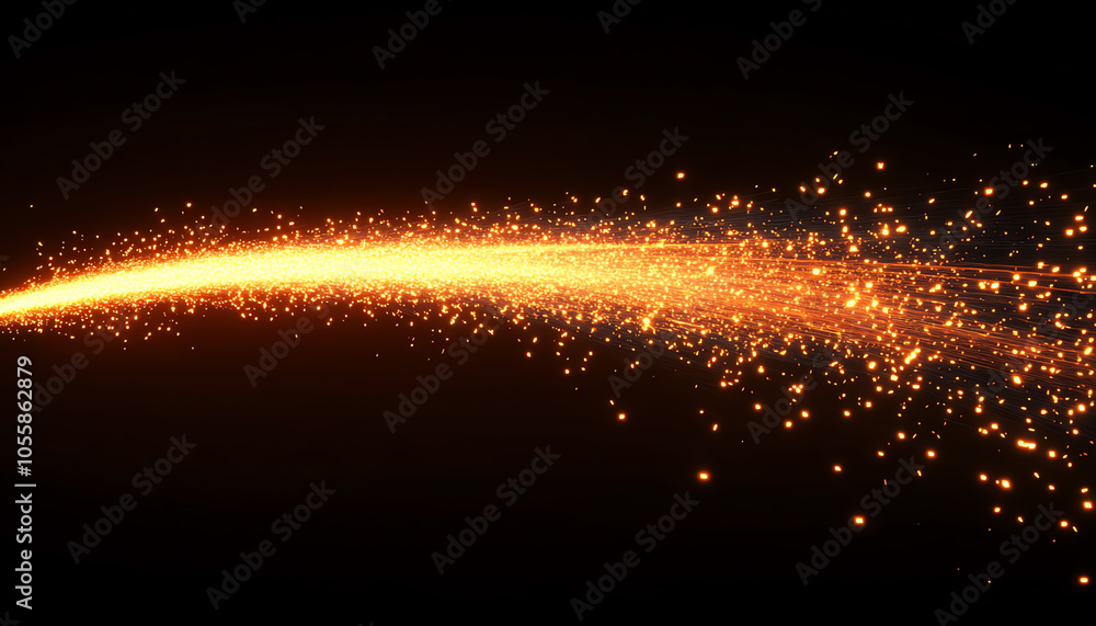 Aufkleber explosive display bright spark trails of colorful firecrackers illuminating the night sky in a dazzl