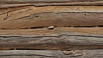 Close-Up of Weathered Wood with Peeling Paint and Grain Patterns