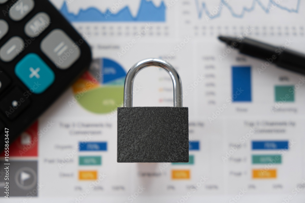 Poster user account with password. personal data security in social network concept. cyber secure and data 