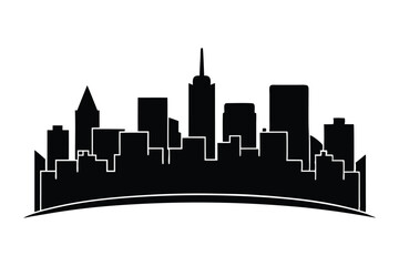 Fototapeta premium Urban skyline vector silhouette