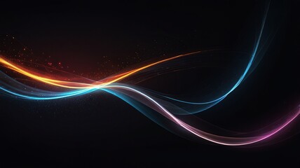 Photo Glowing shiny lines affect the vector background