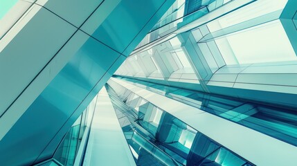 Obraz premium Abstract Architectural Design - Modern Glass Building Interior