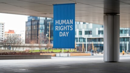 Naklejka premium human rights day illustration banner background. World international day of Human rights for justice template.
