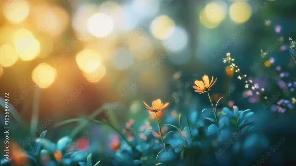 Poster blurred foreground with a softly lit background emphasizing a shallow depth of field effect