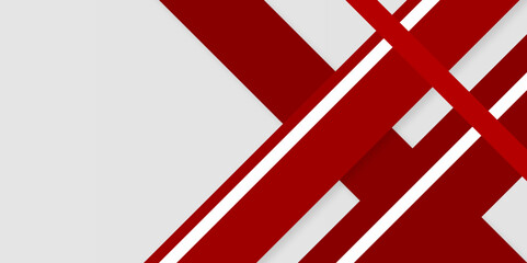 Obraz premium Abstract red and white geometric shapes background. Template corporate concept red, grey and white contrast background. digital technology concept for wallpaper, business banner. vector illustration.