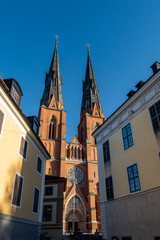 Uppsala, Sweden  A view of the Uppsala Domkyrka or Uppsala Cathedral.