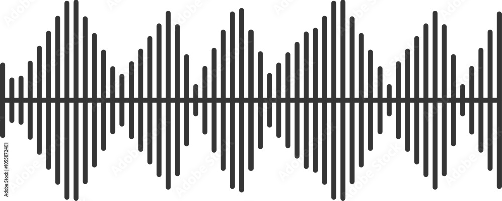 Poster capturing audio levels in a sleek, minimalist black and white design. perfect for representing commu