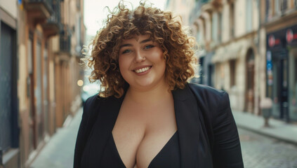 Fototapeta premium Portrait of young plus size woman
