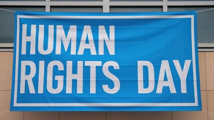Obraz premium human rights day illustration banner background. World international day of Human rights for justice template.