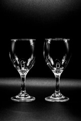 Glass stem on white background