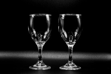 Glass stem on white background