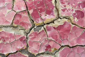A rock with pink and brown spots