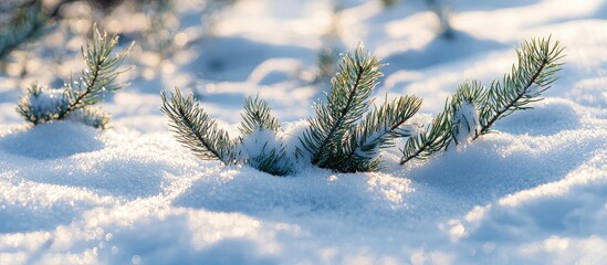 Snow Cover In Spring In The Forest Conifer Needles Lie On The Snow In The Spring In The Taiga