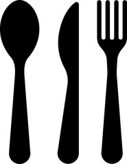 Cutlery icon. Spoon, forks, knife. Vector illustration