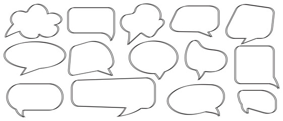 Obraz premium Speech bubble / speech balloon or chat bubble line art icon for apps and websites