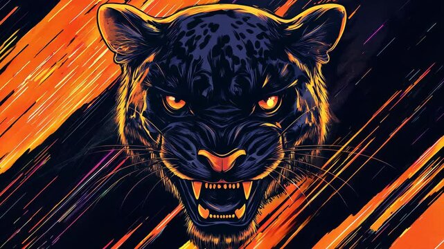 Cool t-shirt design with panther, on a black background.