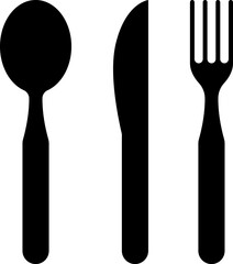 Cutlery icon. Spoon, forks, knife. Vector illustration
