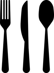 Cutlery icon. Spoon, forks, knife. Vector illustration