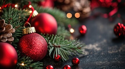 Festive Holiday Accents Christmas Decoration Background