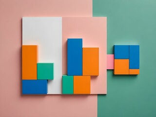 Obraz premium wallpaper representing a minimalist and modern poster, with vibrant colors. Simple but bold design.