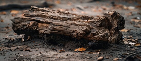 Fototapeta premium A Piece Of Wood On The Ground