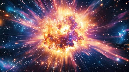 Bright Supernova Explosion Radiating Intense Colorful Light