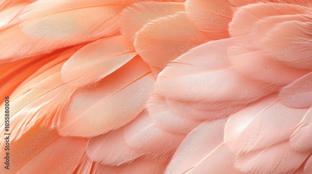 Poster soft peach colored feathers creating a textured background