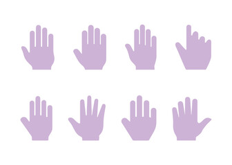 set of flat vector hand icons