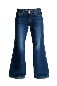 recommend clip art: Isolated dark blue flared jeans.