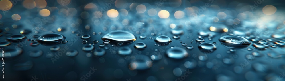 Poster the image is of a wet surface with many small drops of water on it