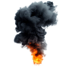 image of smoke and fire on a transparent background