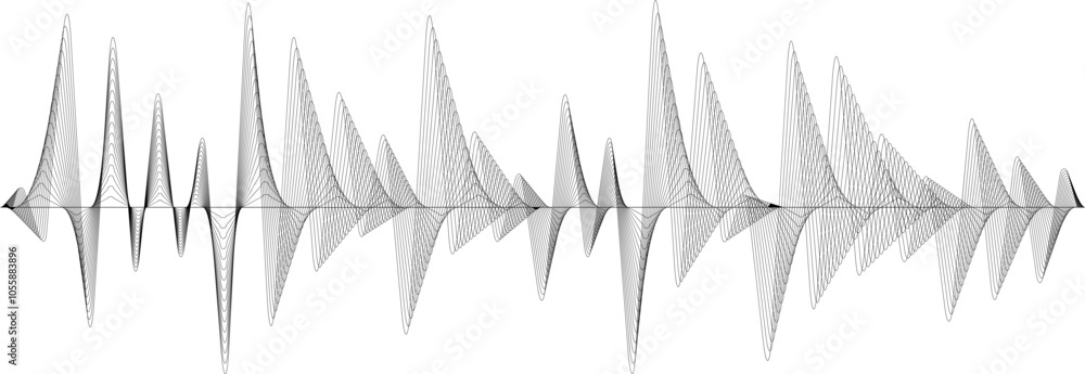 Poster captivating abstract sound wave lines visually represent audio frequencies, blending technology and 