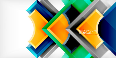 Arrow with round elements. Color geometric shapes background. Vector Illustration For Wallpaper, Banner, Background, Card, Book Illustration, landing page