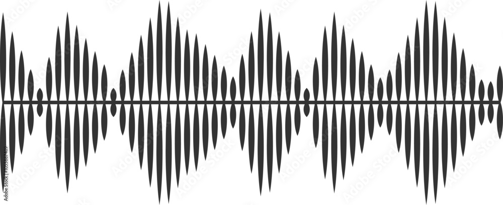 Aufkleber visualizing a sound wave with varying amplitude, this minimalist image captures the essence of music