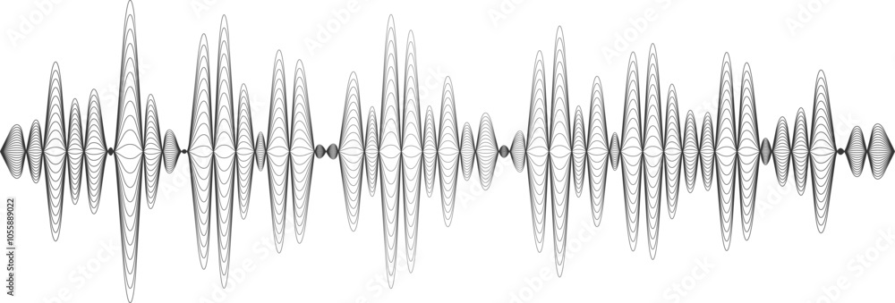 Poster abstract sound wave visualization showing audio signal flow. perfect for projects related to music, 