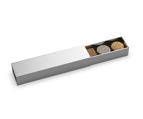 Chocolate gift tin container Blank  template 3d render illustration.